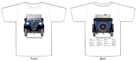Austin Seven Opal 1934-36 T-shirt Front & Back